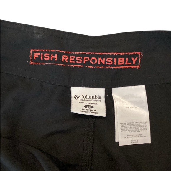 Columbia PFG Omni Shield 38 W 10 Inseam Swim Trunks Board Shorts Black - Picture 4 of 5